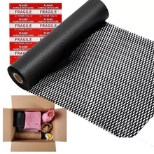 Honeycomb Packing Paper,12 inch x 200 ft Bubble Cushioning Wrap for Packing Moving,Products Gifts Wrapping Paper,Recyclable and Biodegradable Shipping Packing Materials with 20 Fragile Sticker Labels