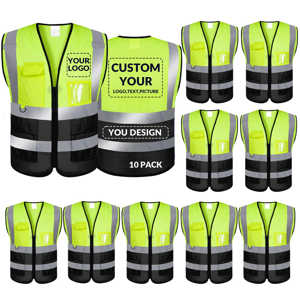 BeautyWill Custom Safety Vest Logo Class 2 High Visibility Reflevtive Vest Outdoor Protective Workwear