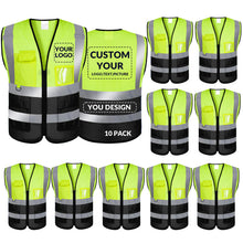 BeautyWill Custom Safety Vest Logo Class 2 High Visibility Reflevtive Vest Outdoor Protective Workwear