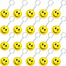 Blulu 20 Pack Smile Stress Balls Keychains Mini Foam Ball Keychains Yellow Stress Relief Gifts for Party Favors, School Carnival Reward, Birthday Party Supplies, Goodie Bag Stuffers