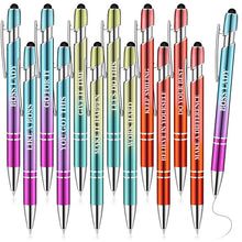 Zonon 12 Pcs Inspirational Pens Gift Set Funny Ballpoint Pen with Stylus Tip Motivational Graduation Gifts Bulk for Teacher Coworkers Nurse School Office Supplies(Morandi,Boss Lady)