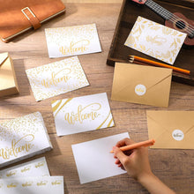 Fumete 48 Sets Welcome Cards Bulk with Kraft Envelopes and Stickers for Guest Employee Greeting Cards Assorted Paper for Birthday Business Wedding New Home Baby Shower(White)