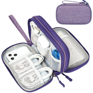 FYY Travel Cable Organizer Pouch Electronic Accessories Carry Case Portable Waterproof Double Layers All-in-One Storage Bag for Cord, Charger, Phone, Earphone Black