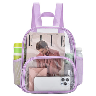 Busiuw Clear Backpack for Stadium Events Stadium Approved Clear Backpack 12x12x6 with Front Pocket for Concert Sport Fashion Women Backpack Events Work Travel