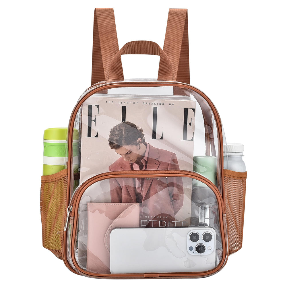 Busiuw Clear Backpack for Stadium Events Stadium Approved Clear Backpack 12x12x6 with Front Pocket for Concert Sport Fashion Women Backpack Events Work Travel