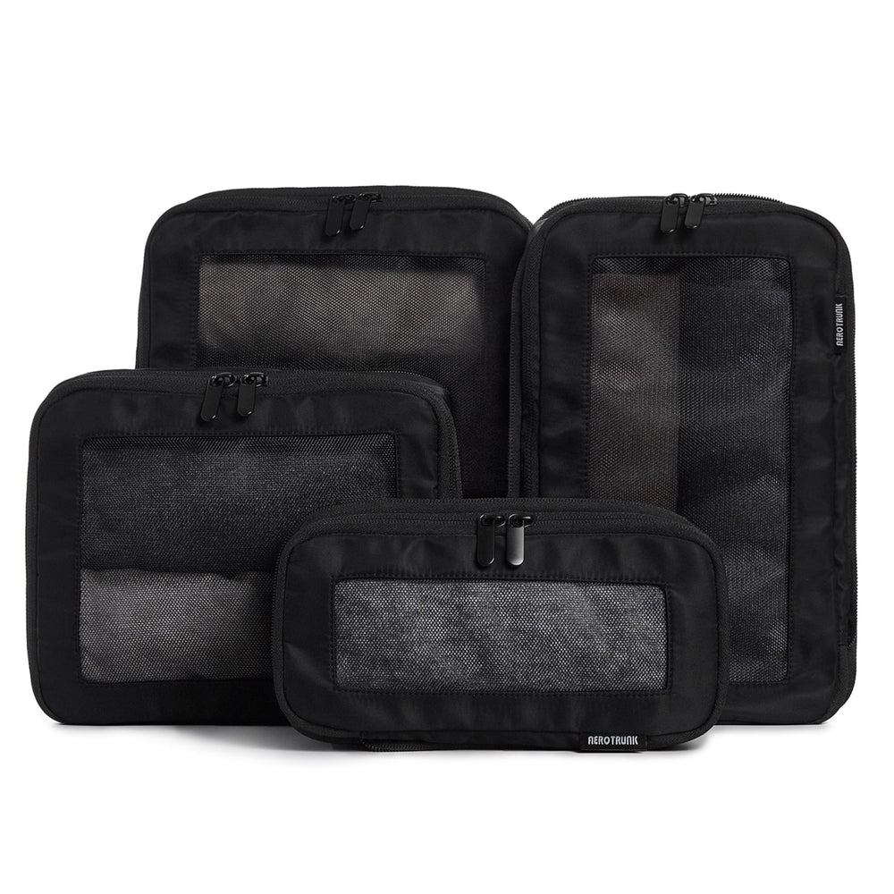 Aerotrunk Compression Packing Cubes for Travel - Luggage Organizer Bags - Double Zipper Packing Cubes for Suitcases (6-Pack, Beige)