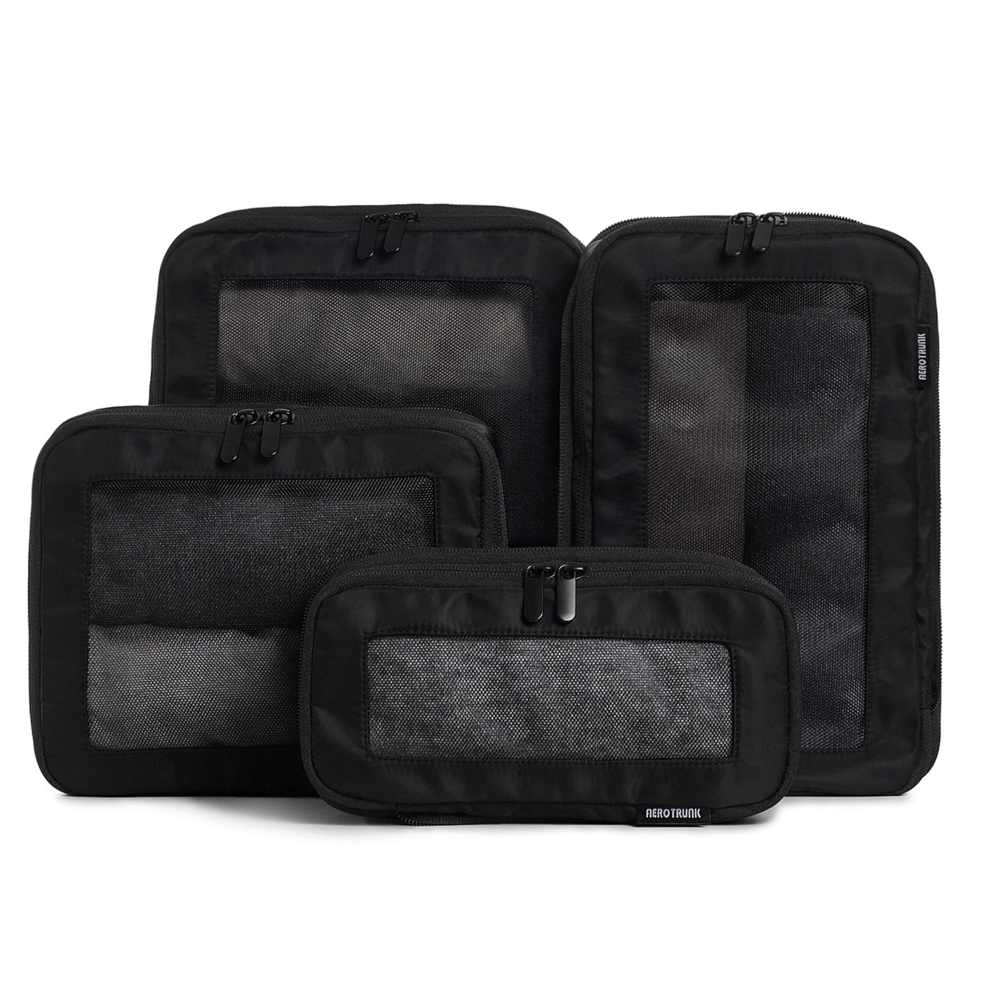Aerotrunk Compression Packing Cubes for Travel - Luggage Organizer Bags - Double Zipper Packing Cubes for Suitcases (6-Pack, Beige)