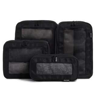 Aerotrunk Compression Packing Cubes for Travel - Luggage Organizer Bags - Double Zipper Packing Cubes for Suitcases (6-Pack, Beige)