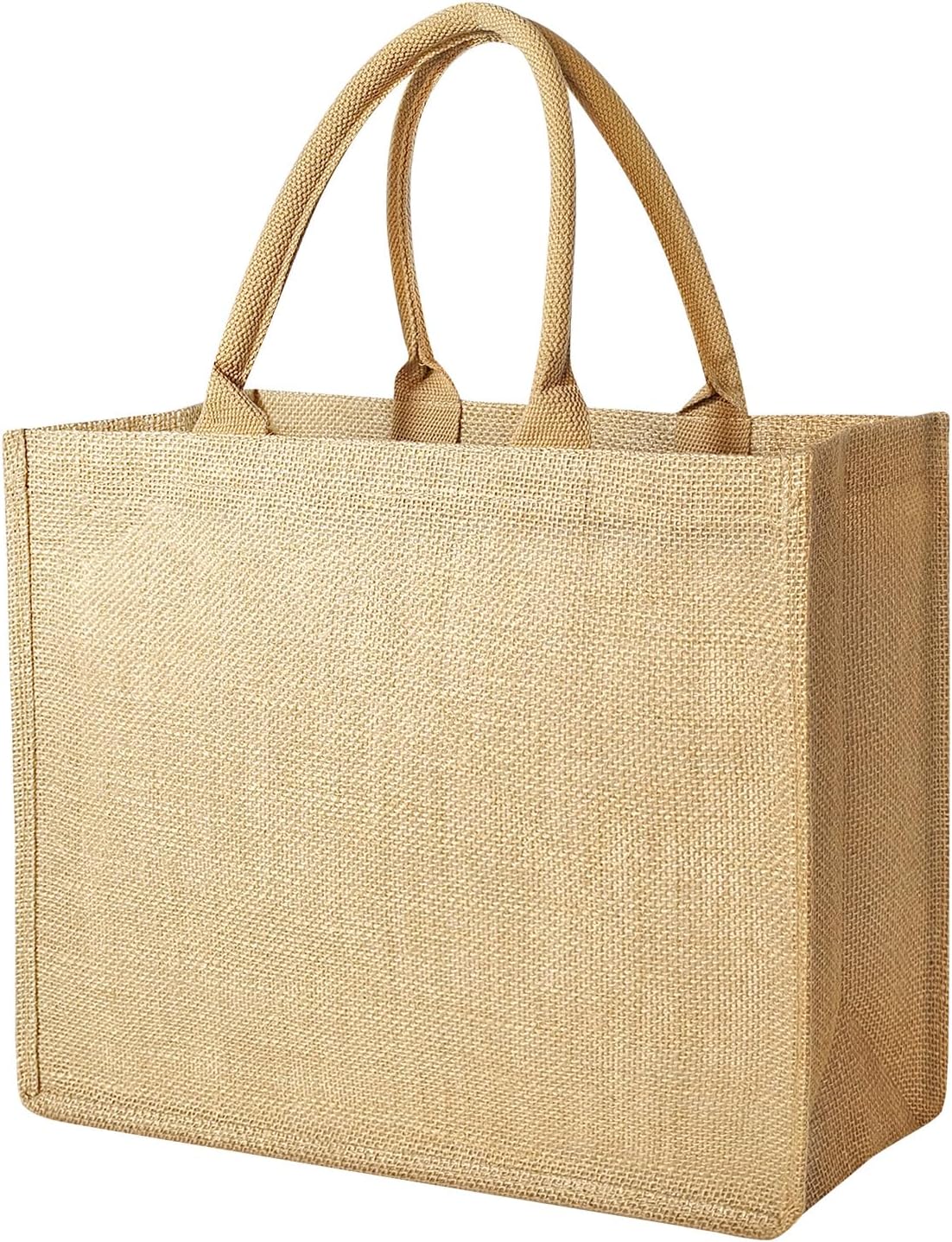 Jute Tote Bags, Burlap Bags with Laminated Interior and Soft Handles