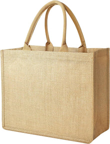 Jute Tote Bags, Burlap Bags with Laminated Interior and Soft Handles