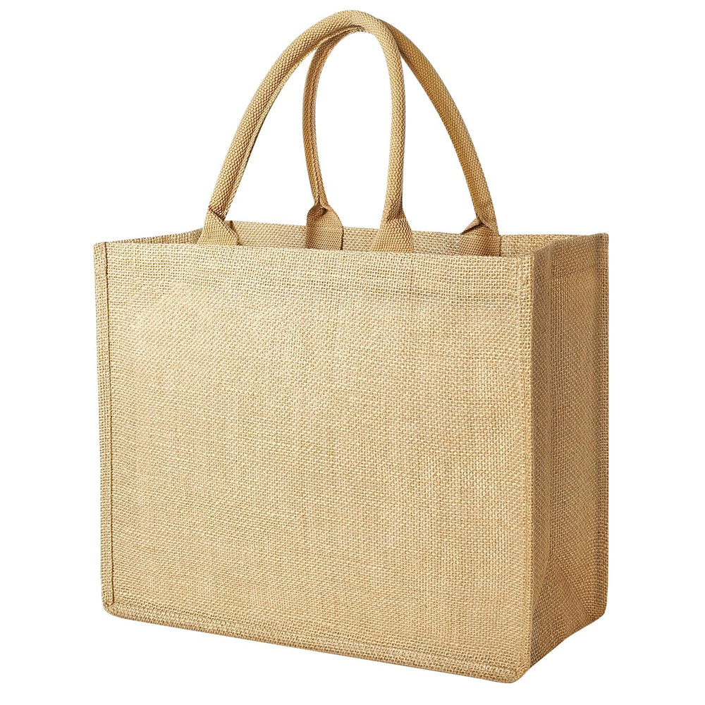 Jute Tote Bags, Burlap Bags with Laminated Interior and Soft Handles
