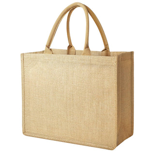 Jute Tote Bags, Burlap Bags with Laminated Interior and Soft Handles