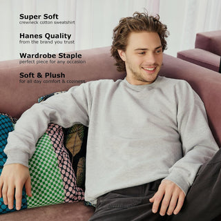 Hanes Men's Sweatshirt, EcoSmart Fleece Crewneck Sweatshirt, Big & Tall Available, 1 or 2-Pack