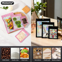 50Pcs Black Holographic Mylar Bags, 5.5x7.8 inch Resealable Foil Zipper Pouches for Gummies, Party Favors, Small Business Packaging