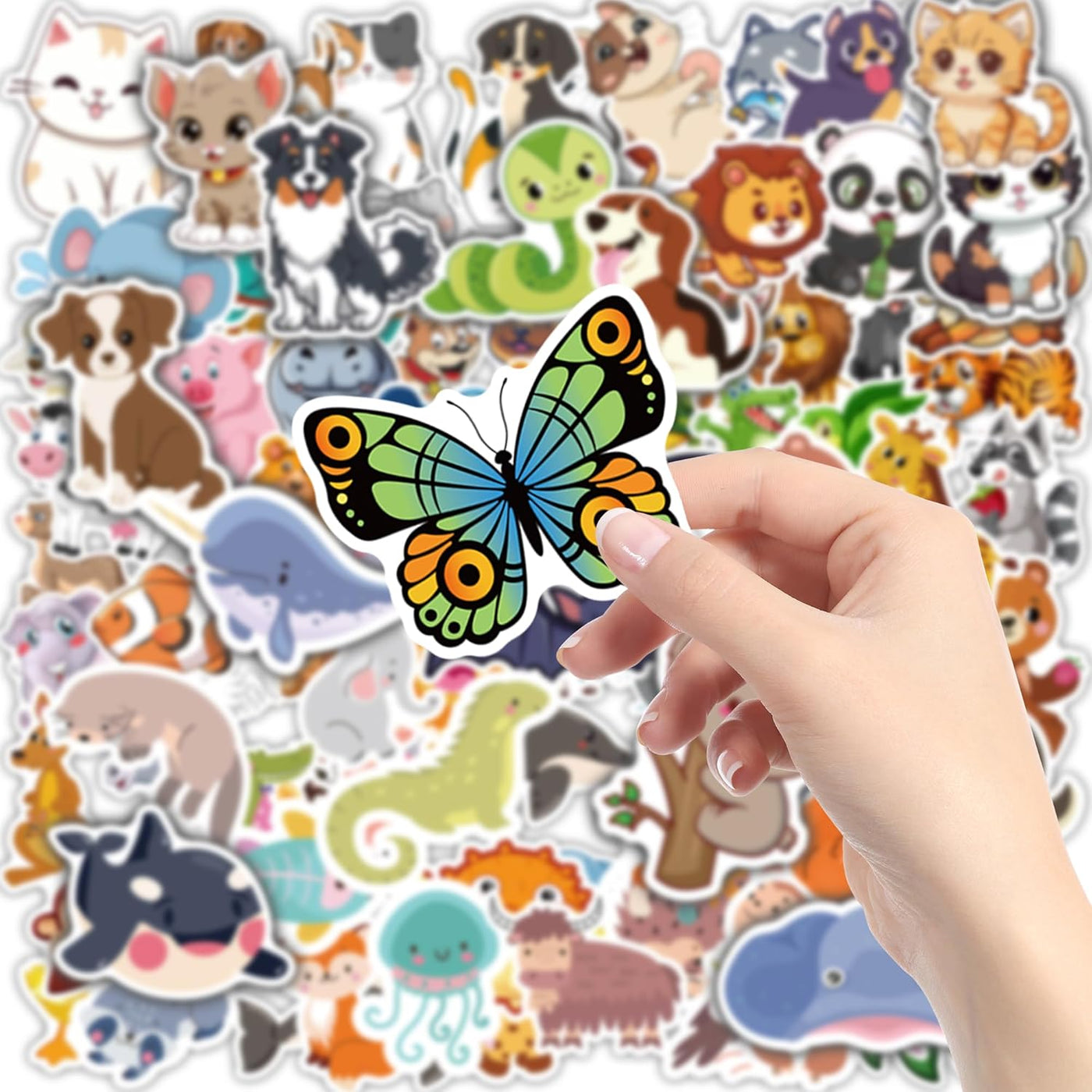 Stickers for Kids - 100 PCS Cute Animal Stickers | Water Bottle Scrapbook Stickers Toys Games Crafts for Kids Toddlers-Activities Party Supplies Favors Teacher Prizes Rewards Gifts for Teens Classroom