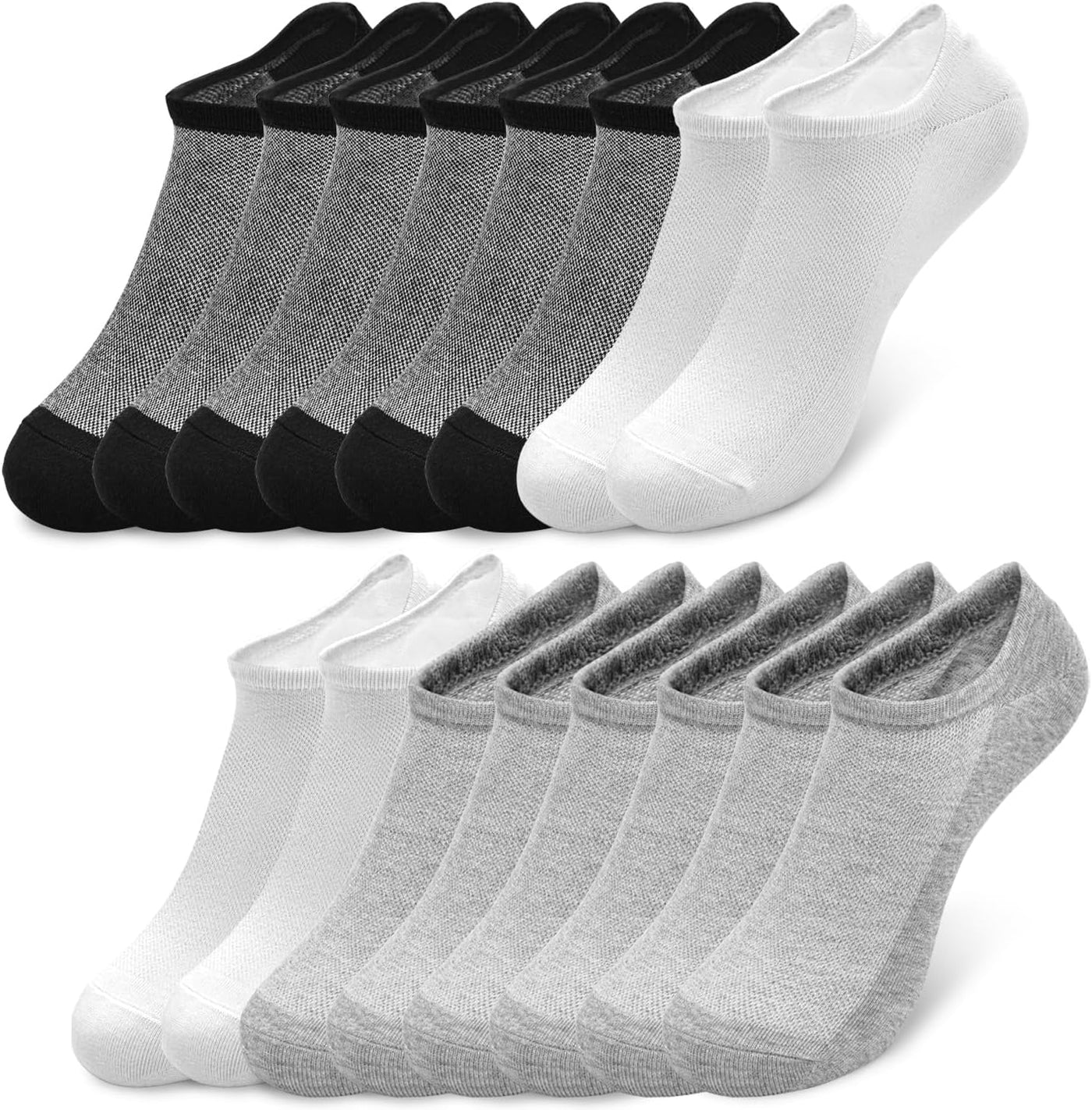 SkiBeaut Men Socks 4 or 8 Pairs No Show Low Cut Casual Athletic Running Cotton Invisible Socks US Size 6-12