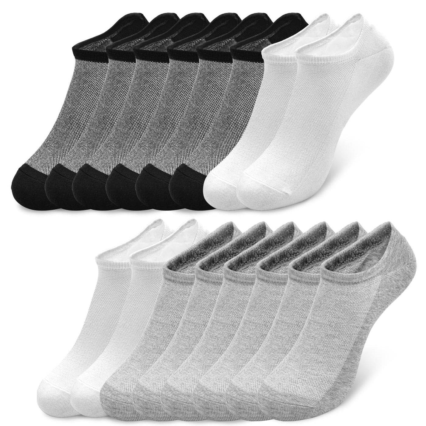 SkiBeaut Men Socks 4 or 8 Pairs No Show Low Cut Casual Athletic Running Cotton Invisible Socks US Size 6-12