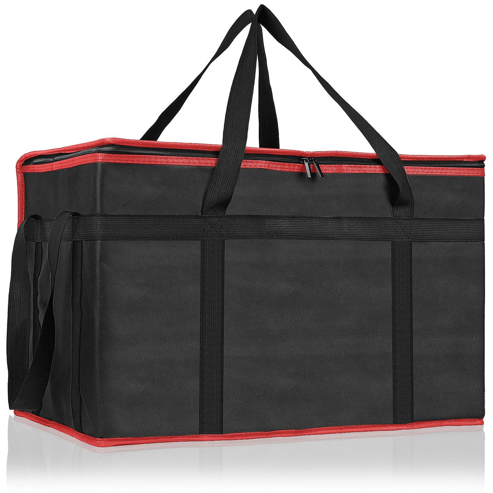 PEASUG Insulated Bags for Food Delivery, XXXL Pizza Delivery Bags, Large Capacity Cooler Bag Keep Food Warm for Grocery Shopping and Catering, Foldable, Heavy-Duty (Black)