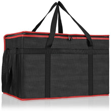 PEASUG Insulated Bags for Food Delivery, XXXL Pizza Delivery Bags, Large Capacity Cooler Bag Keep Food Warm for Grocery Shopping and Catering, Foldable, Heavy-Duty (Black)