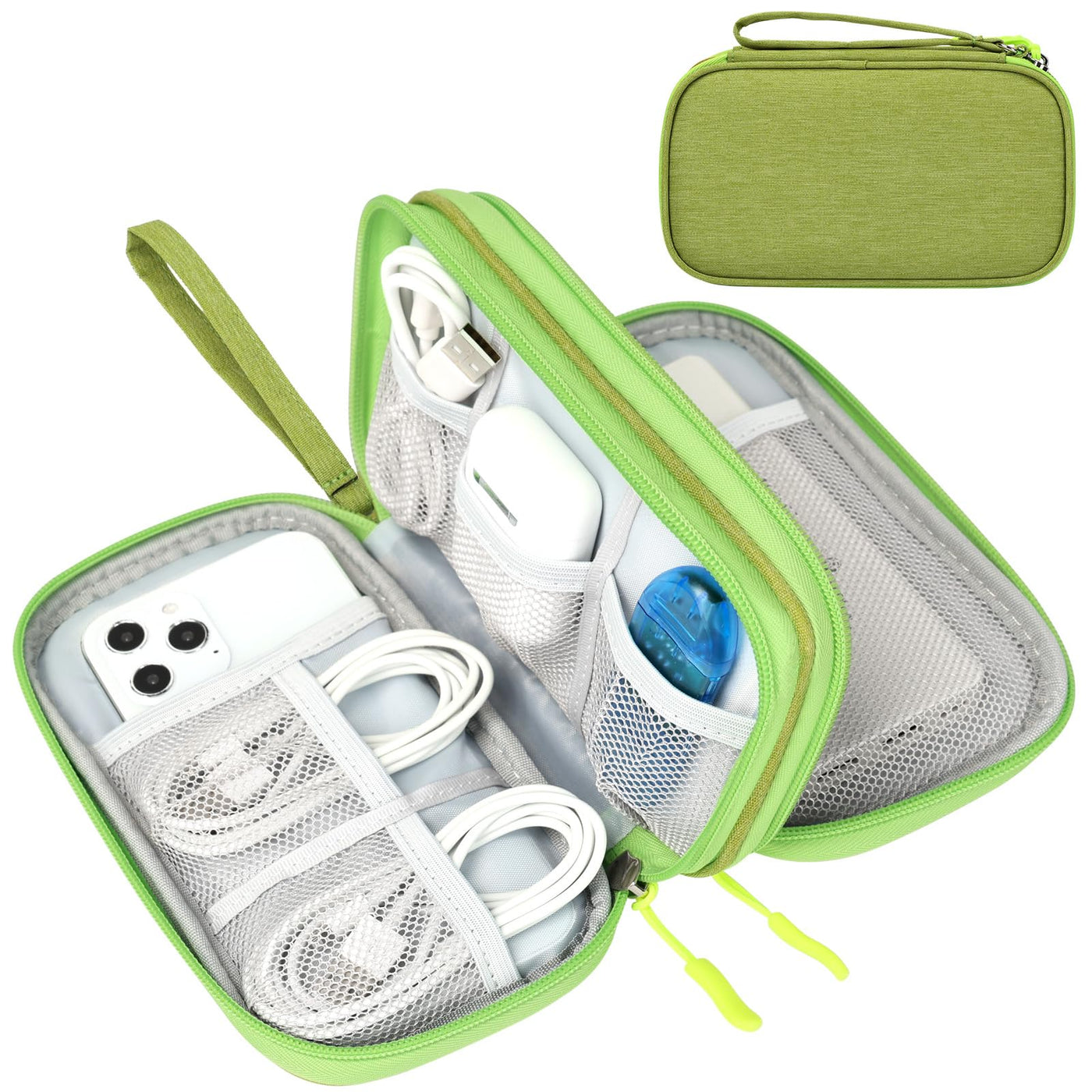 FYY Travel Cable Organizer Pouch Electronic Accessories Carry Case Portable Waterproof Double Layers All-in-One Storage Bag for Cord, Charger, Phone, Earphone Black