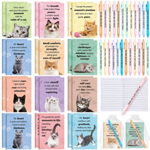 Mooliwe 24 Pcs Positive Affirmation Gift Set Gratitude Notebooks with Pens Small Bags Motivational Encouragement Notepads Daily Affirmations Journal for Women Stress Relief Self Care (Watercolor)