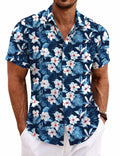 Floral-deep Blue White