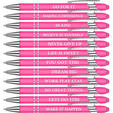 Zonon 12 Pcs Inspirational Pens Gift Set Funny Ballpoint Pen with Stylus Tip Motivational Graduation Gifts Bulk for Teacher Coworkers Nurse School Office Supplies(Morandi,Boss Lady)