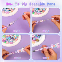 holoith 8 Set Butterfly Flower Beadable Pens Kit, Pen Making Kit with Beads and Refills, Black Ink Ballpoint Smooth Writing, Gift for Diy Present Students Teens Office Supplies