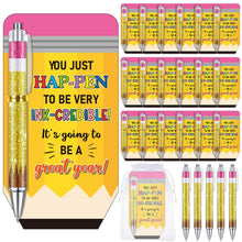 Marspark 30 Set Welcome Back to School Gifts Bulk Ballpoint Pens and Greeting Cards Set with Bags Twist Ties Composition First Day of School Gifts for Teacher Student Classroom Party Favors Supplies