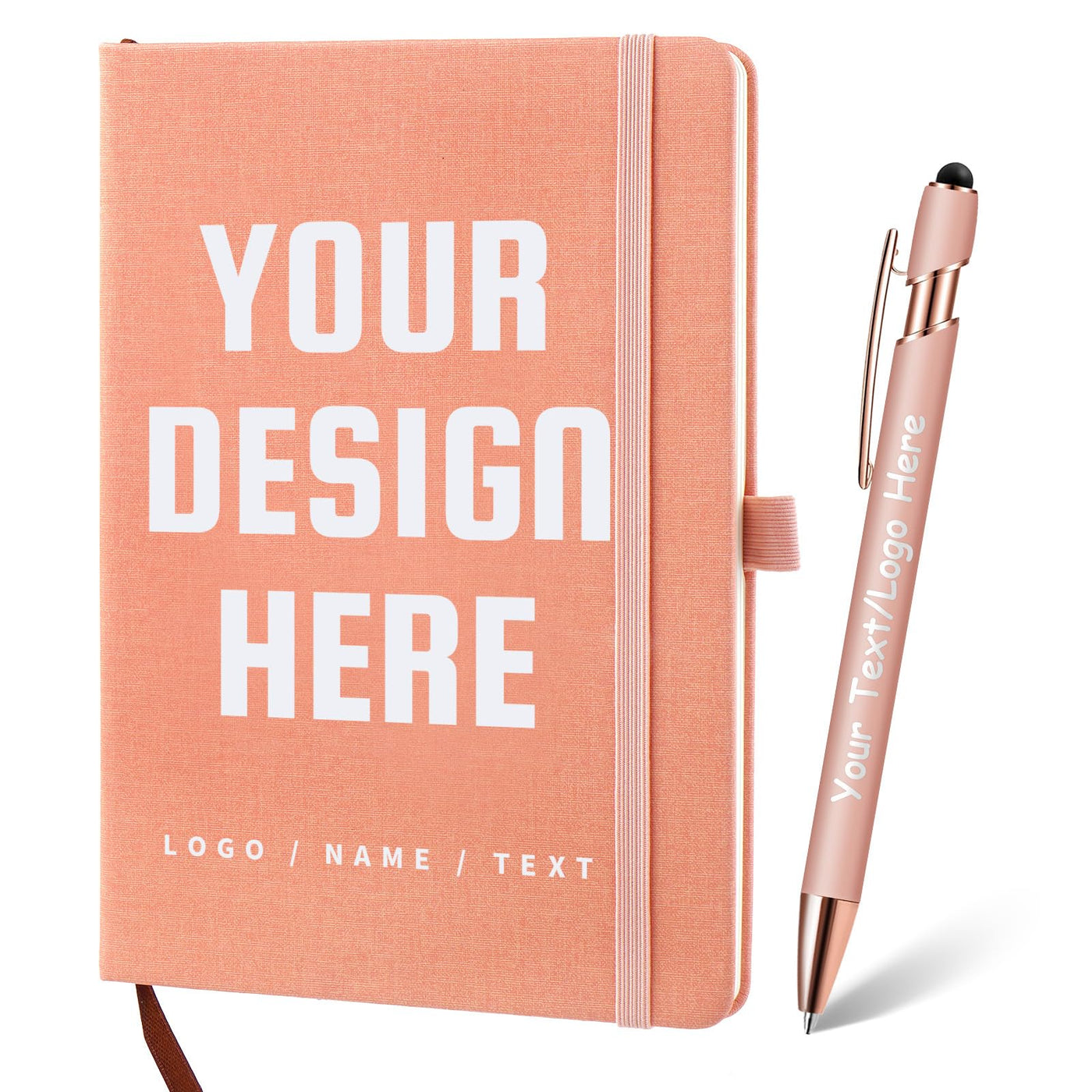Personalized Notebook and Pen, Custom Notebooks Cover with Logo/Text/Image, Customizable A5 & A6 Leather Notebook, Lined Journals Present for Business Students Teacher (200 Lined Pages)