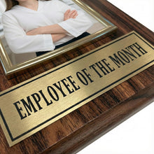 Employee of The Month Award Plaque and Bonus Magnet! 8x10 Picture Plaque Holds a 4x6 Photo. Employee Appreciation Award. Walnut Finish