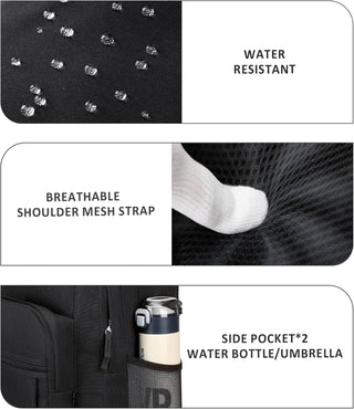 abshoo Classical Basic Womens Travel Backpack For College Men Water Resistant Bookbag (Black)