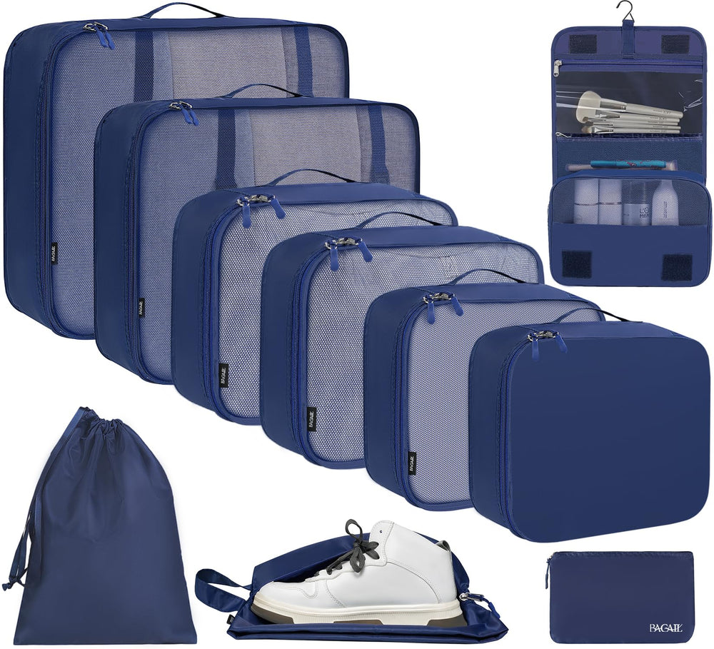 BAGAIL 6 Set/8 Set/10 Set Packing Cubes Various Sizes Packing Organizer for Travel Accessories Luggage Carry On Suitcase