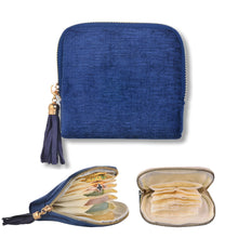 Small Travel Jewelry Case, Soft Velvet Organizer Pouch for Bangles, Bracelets, large Earrings, Beaded necklaces, Anti-Scratch & Portable Jewelry Bag Holder for Daily Use & Gift (Ocean Blue)