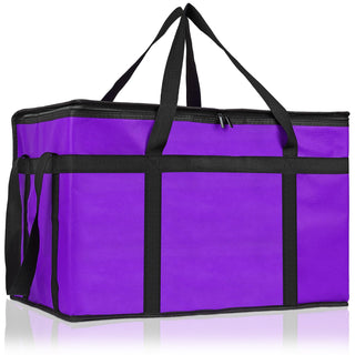 PEASUG Insulated Bags for Food Delivery, XXXL Pizza Delivery Bags, Large Capacity Cooler Bag Keep Food Warm for Grocery Shopping and Catering, Foldable, Heavy-Duty (Black)