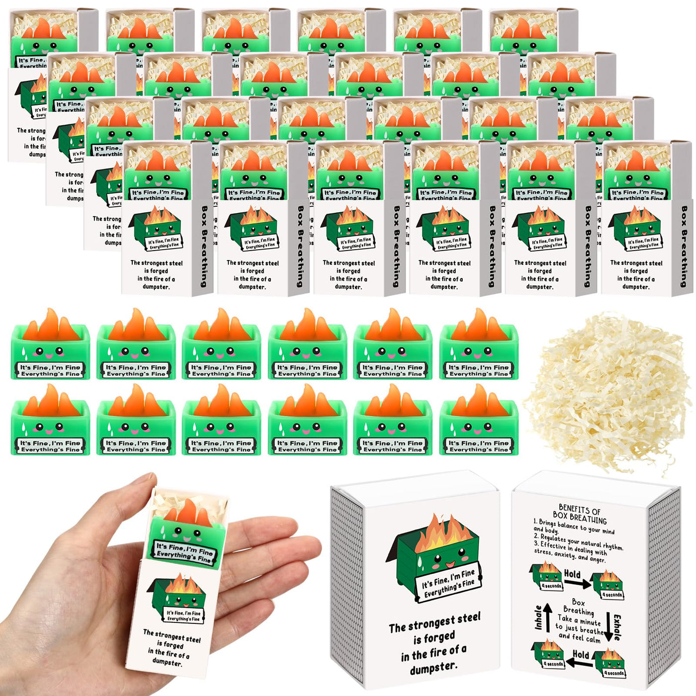 Wettarn 75 Sets Appreciation Gifts Cute Stress Balls with Support Boxes Bulk Party Favors for Employee Coworker Team Group Stuffers Office Prizes Positive Desk Decor