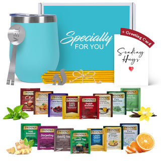 Modern Elegance Tea Tumbler Gift Set for Women, Teal