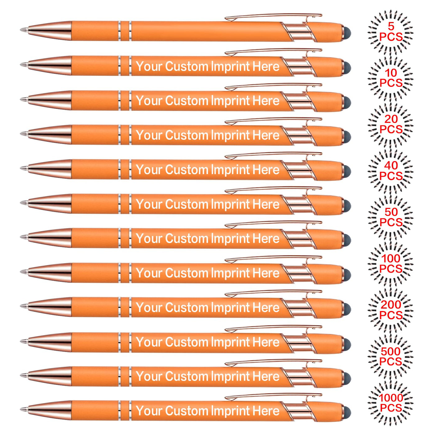 Bulk Custom Pens Personalized, Customized Pens with Name/Logo Printing Perfect for Business, Birthday, Wedding, Graduation Gifts & Party Events 5 to 2000 Pieces Pack Ballpoint Pens