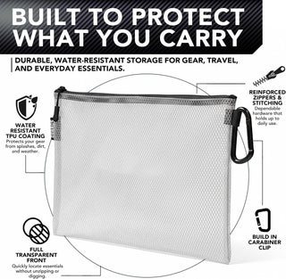 GOBAGS Air Production Multi‑Size Clear Zipper Pouch (4‑Pack) – Cable Organizer & Travel Gear Bag for Electronics, Camera Accessories, Tool Pouch & Small Tech Storage