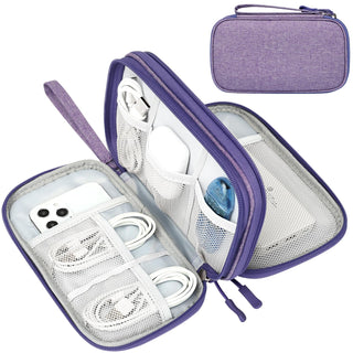 FYY Travel Cable Organizer Pouch Electronic Accessories Carry Case Portable Waterproof Double Layers All-in-One Storage Bag for Cord, Charger, Phone, Earphone Black
