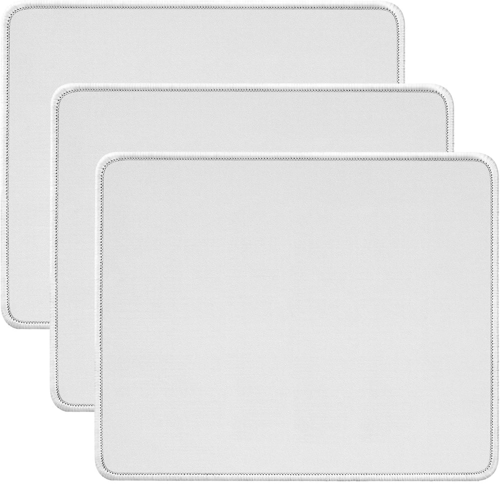 JIKIOU 3 Pack Mouse Pad with Stitched Edge, Comfortable Mouse Pads with Non-Slip Rubber Base, Washable Mousepads Bulk with Comfortable Cloth, Mouse Pads for Computers Laptop Mouse 10.2x8.3inch Black