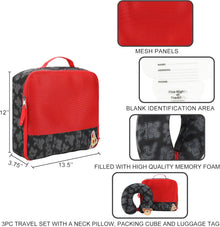 Bioworld Five Nights At Freddy's 3-Piece Neck Pillow Packing Cube & Luggage Tag Travel Set