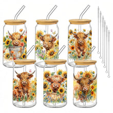 6Pcs Thank You Gifts Glass Cups with Lids and Straws 16oz Employee Appreciation Drinking Glasses Cups Thank You Iced Coffee Cup Tumbler Gifts for Employee Staff Coworkers Teachers Nurse