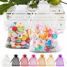 ANZNKU 50 Pack Organza Bags 5 x 7 in White Small Mesh Gift Bags Bulk Drawstring for Wedding Party Favors, Little Goodie Bag for Candy Jewelry Soap Makeup, Treat Sachet Pouch for Baby Shower Graduation