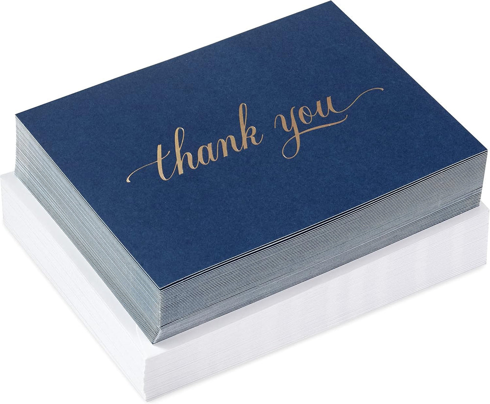 Hallmark Pack of Thank You Cards, Elegant Silver Foil (40 Thank You Notes with Envelopes)