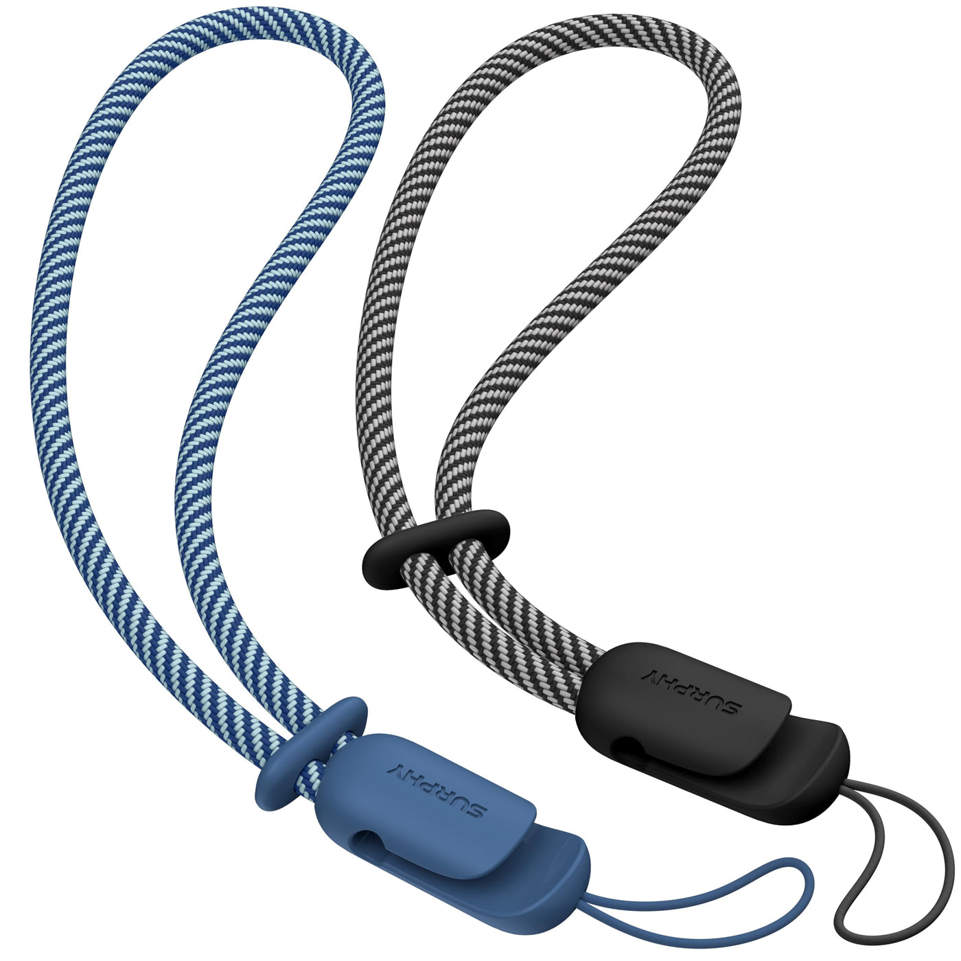 SURPHY 2 Pack Phone Lanyard for Cellphone Case, Phone Wrist Strap for Case, Cellphone Strap with 2-Color Braided, Charm Wrist Lanyard for Women and Men, Pink & Gray