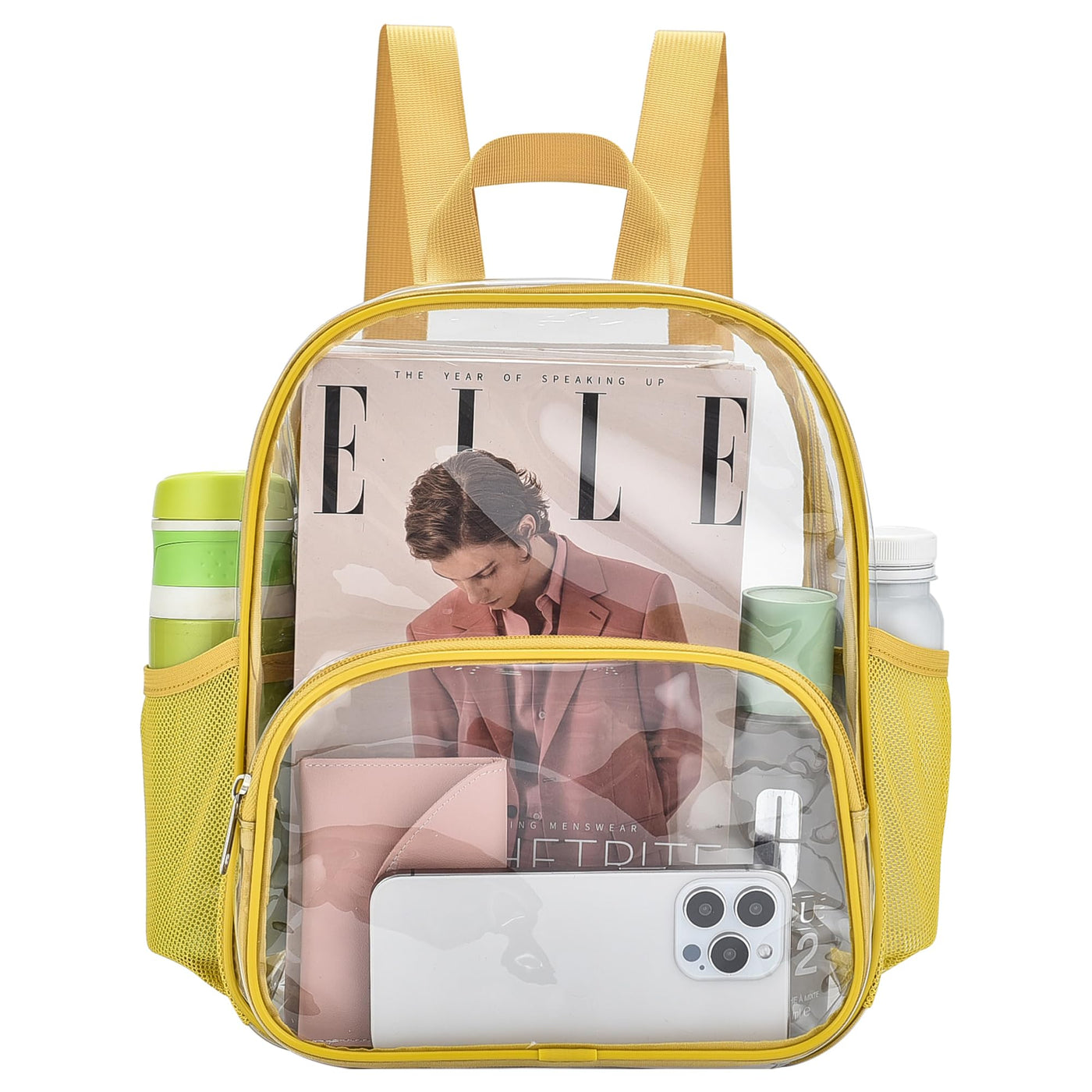 Busiuw Clear Backpack for Stadium Events Stadium Approved Clear Backpack 12x12x6 with Front Pocket for Concert Sport Fashion Women Backpack Events Work Travel