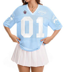 Jersey Shirts for Women Y2K Graphic Tees Oversized Streetwear Rave Concert Outfits