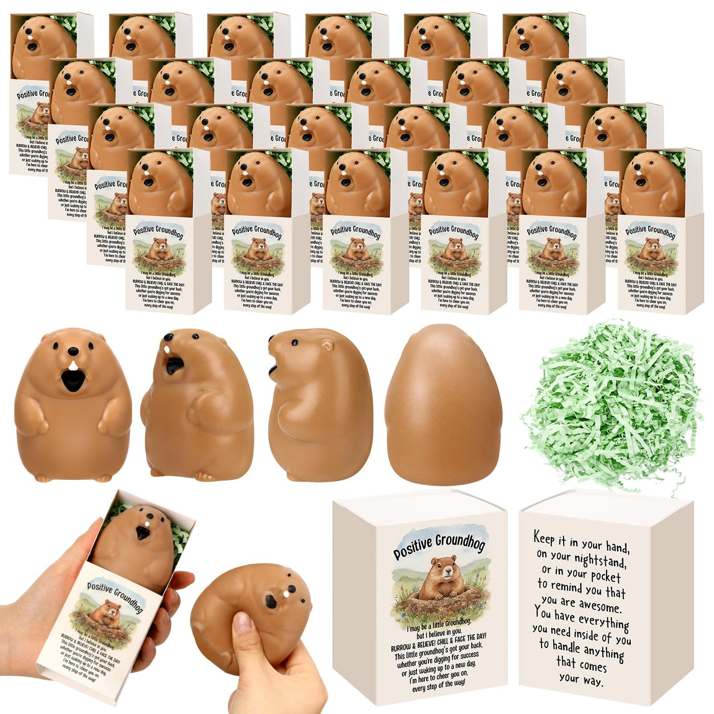 Wettarn 75 Sets Appreciation Gifts Cute Stress Balls with Support Boxes Bulk Party Favors for Employee Coworker Team Group Stuffers Office Prizes Positive Desk Decor