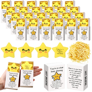 Wettarn 75 Sets Appreciation Gifts Cute Stress Balls with Support Boxes Bulk Party Favors for Employee Coworker Team Group Stuffers Office Prizes Positive Desk Decor